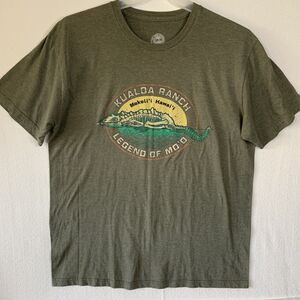 The Duck Co T Shirt Men Large Kualoa Ranch Hawaii Nature Reserve Green Mokolii